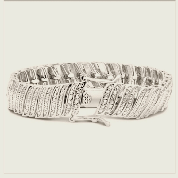 1 Carat Diamond Wave Bracelet, 7 Inches - Picture 2 of 4